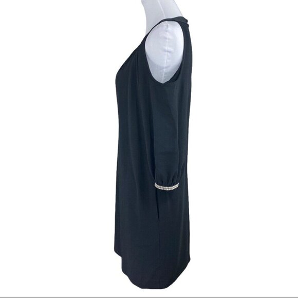 Trina Turk Women's Black Cold Shoulder Embellished Designer Party Dress 2/C34 - Picture 6 of 9